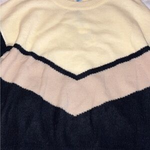 Tea n Rose Cream and Black Chevron Sweater